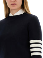 Thom Browne Women's Milano Stitch Jersey Blue, view 3
