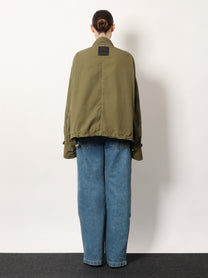 The Attico Women's Military Cotton Bomber Green
