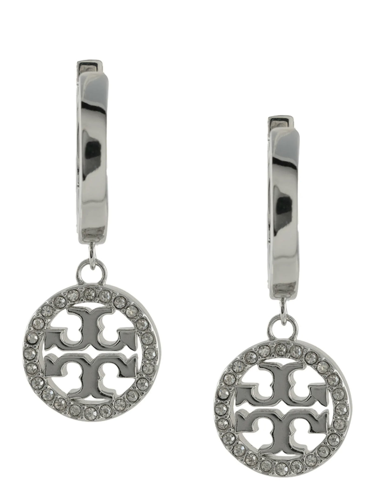 Tory Burch Miller Pavé Earrings Silver