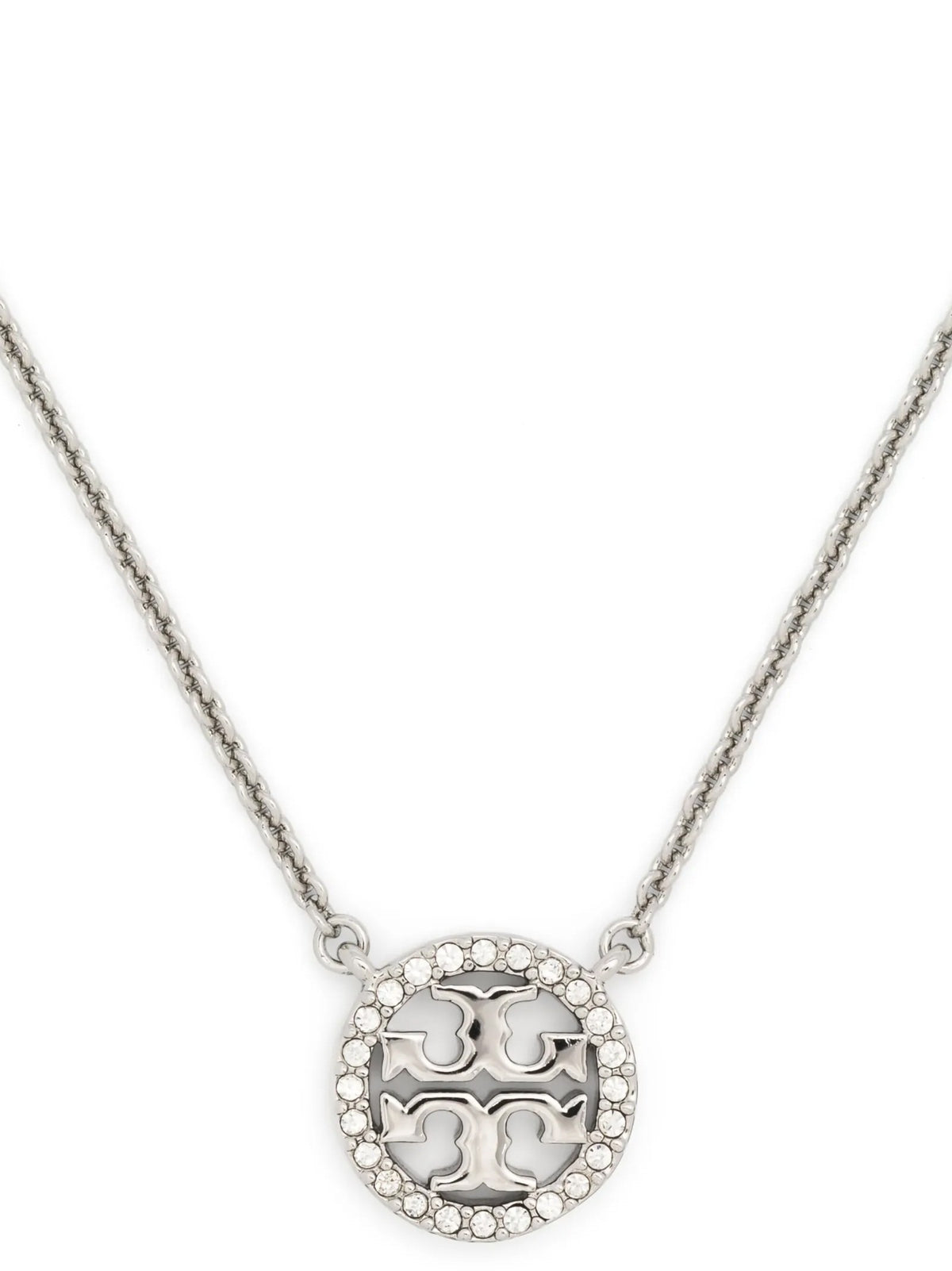 Tory Burch Miller Pavé Necklace Silver