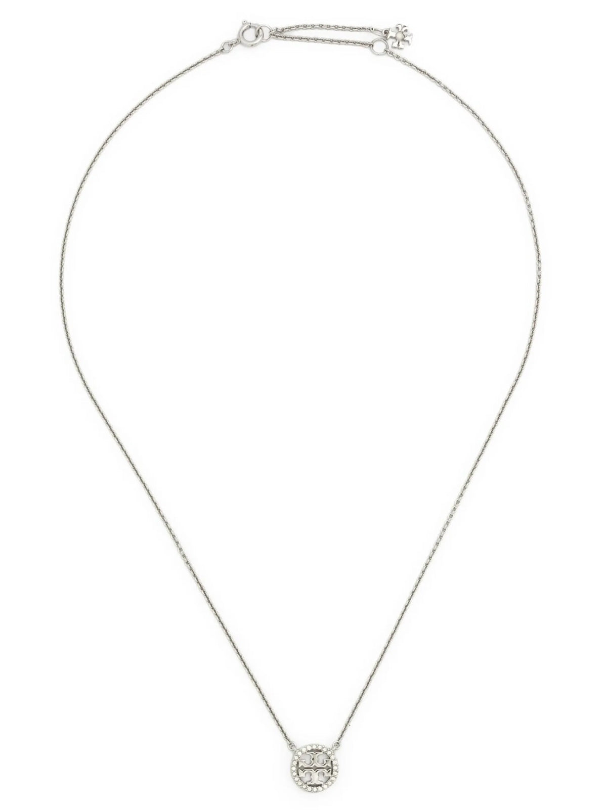 Tory Burch Miller Pavé Necklace Silver