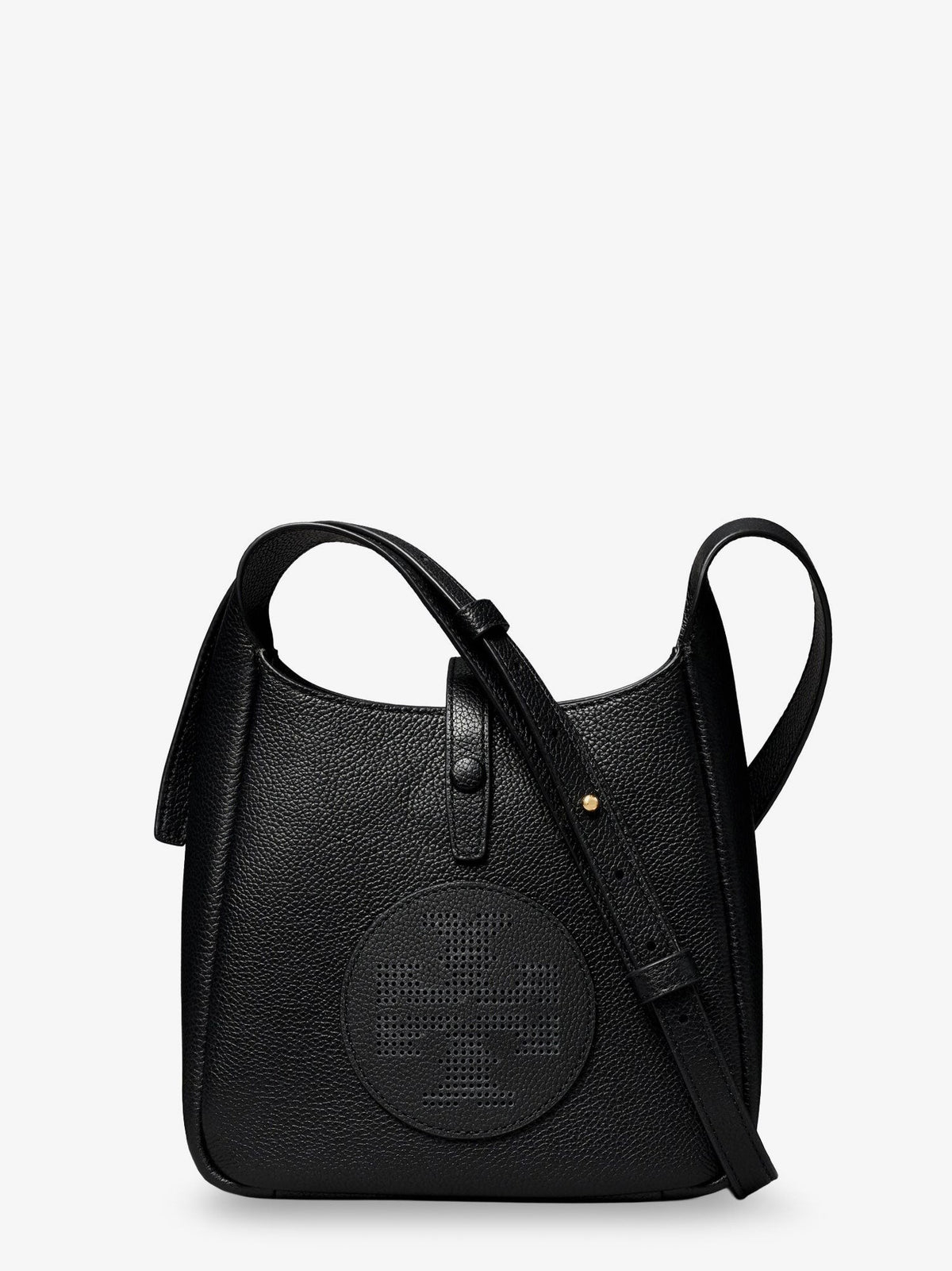 Tory Burch Women's Miller Swing Shoulder Bag in Black Hammered Leather Black