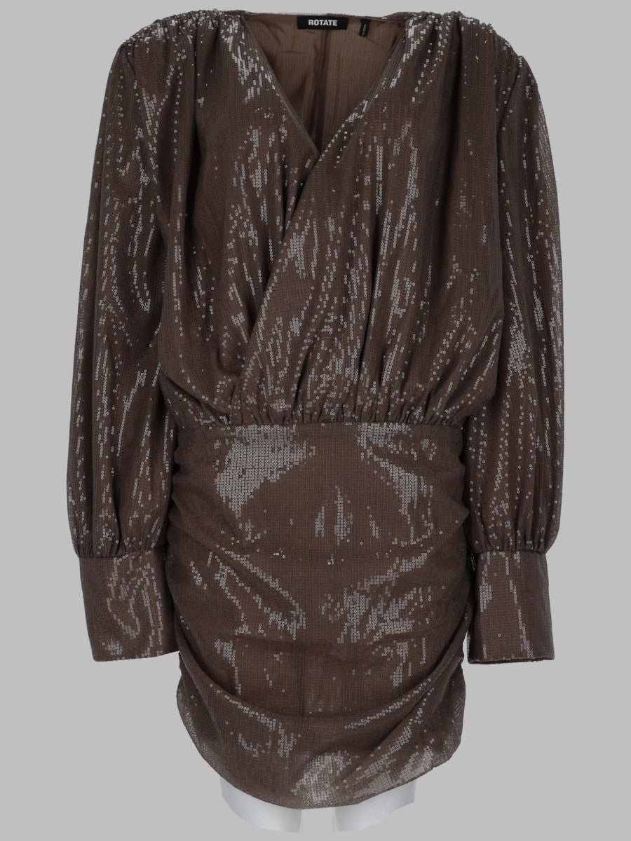 Rotate Women's Mini Abito Con Paillettes Brown