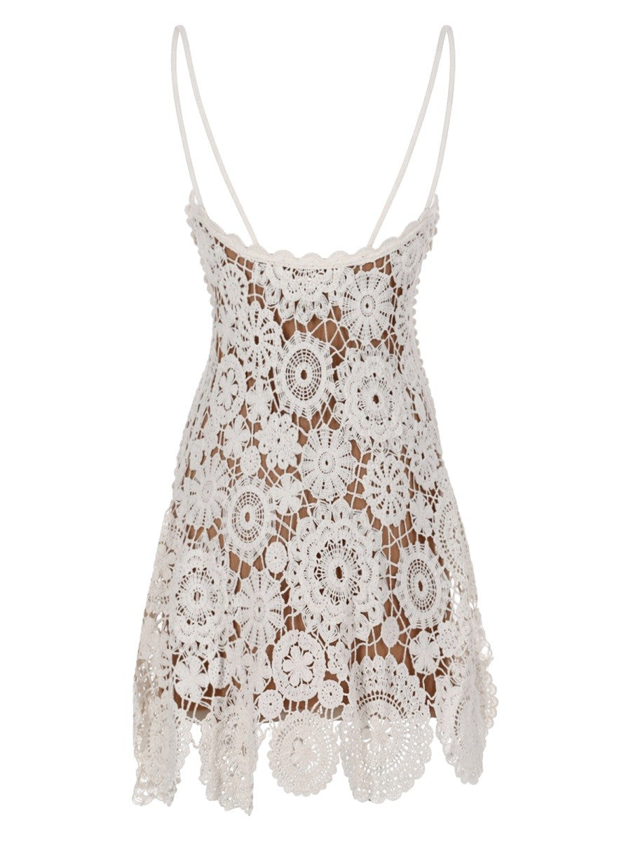 self-portrait Women's Mini Abito Crochet White