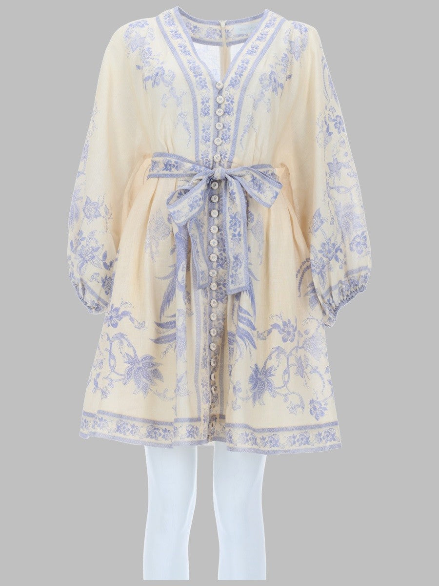 Zimmermann Women's Mini Abito Indra Plunge Multicolor