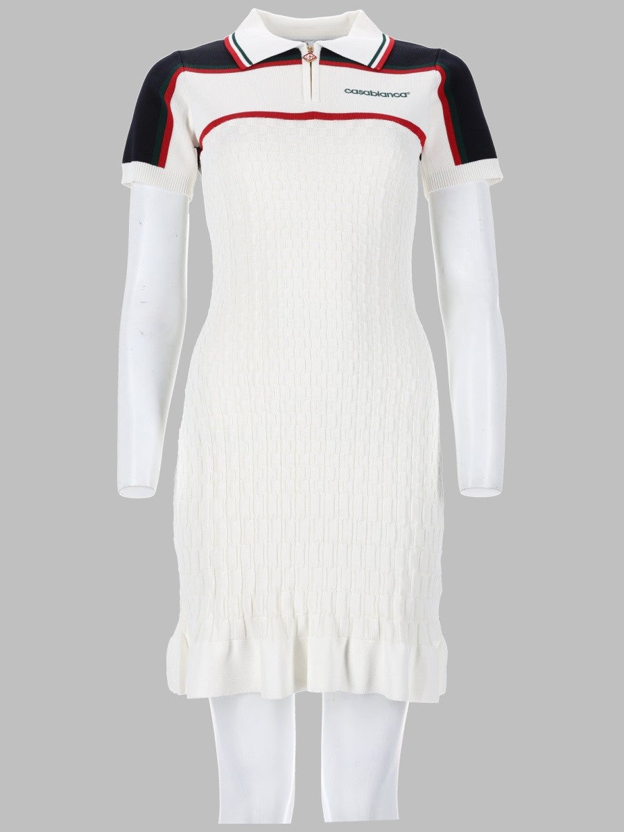 Casablanca Women's Mini Abito Polo DA Tennis in Maglia White