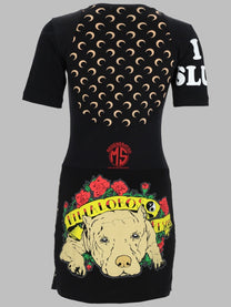 Marine Serre Women's Mini Abito Upcycled Black