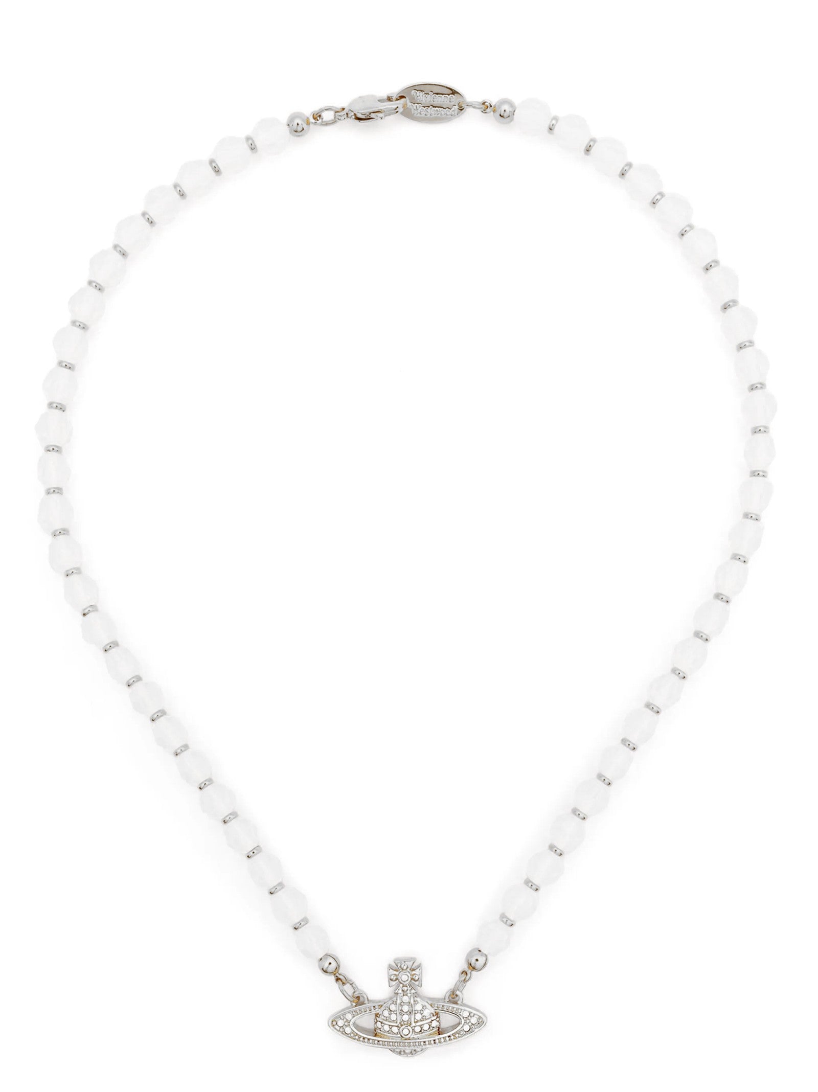 Vivienne Westwood Mini Bas Relief Pearl Chocker Silver