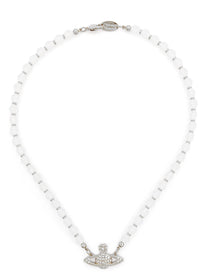Vivienne Westwood Mini Bas Relief Pearl Chocker Silver