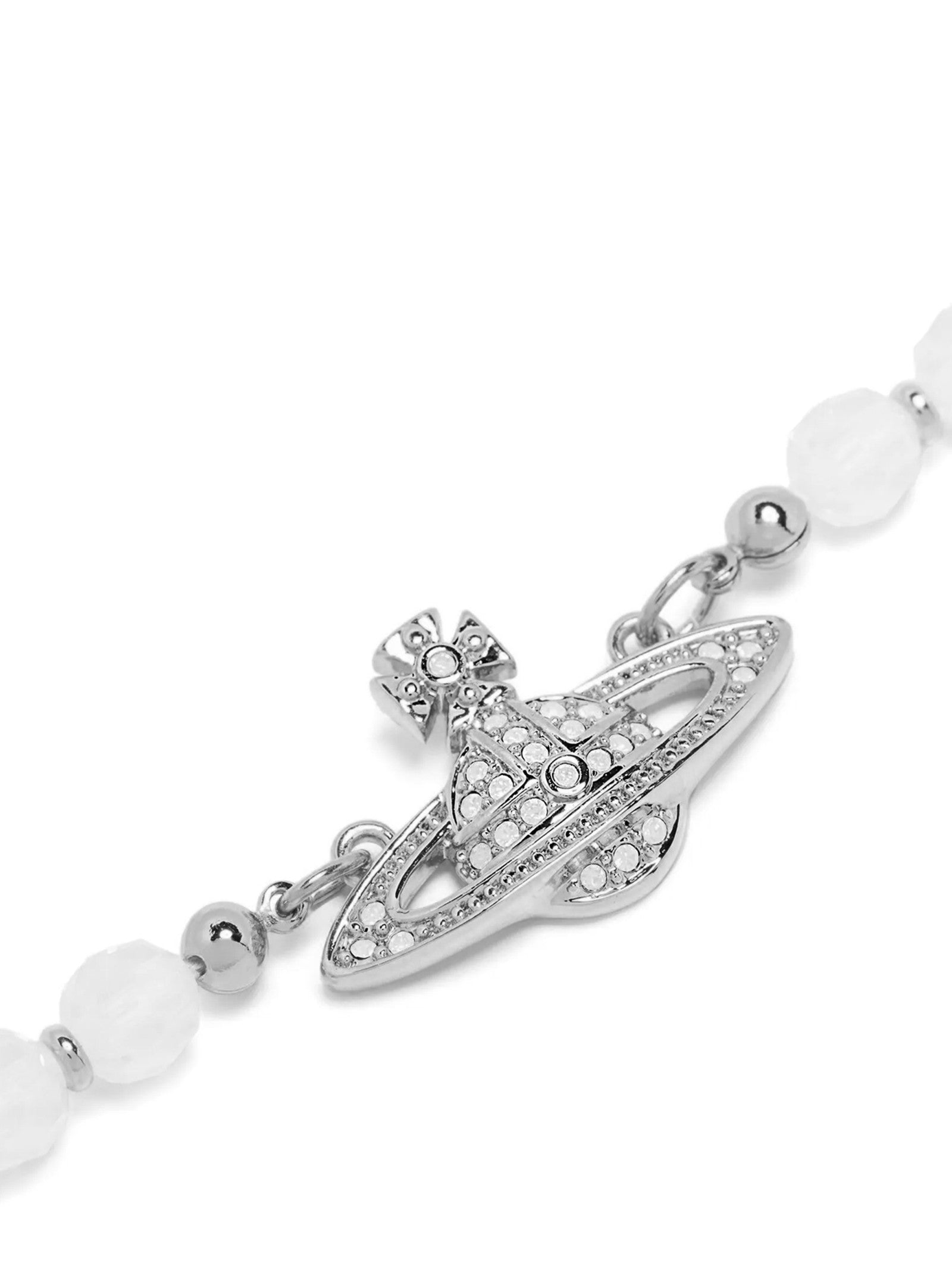 Vivienne Westwood Mini Bas Relief Pearl Chocker Silver