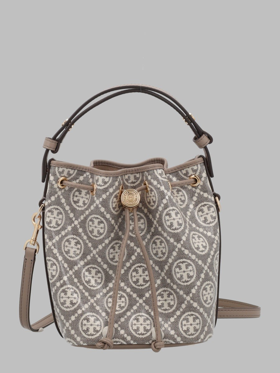 Tory Burch Women's Mini Borsa Secchiello Monogram Beige