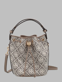 Tory Burch Women's Mini Borsa Secchiello Monogram Beige