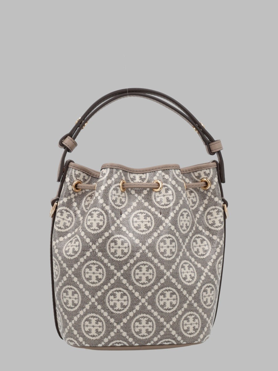 Tory Burch Women's Mini Borsa Secchiello Monogram Beige