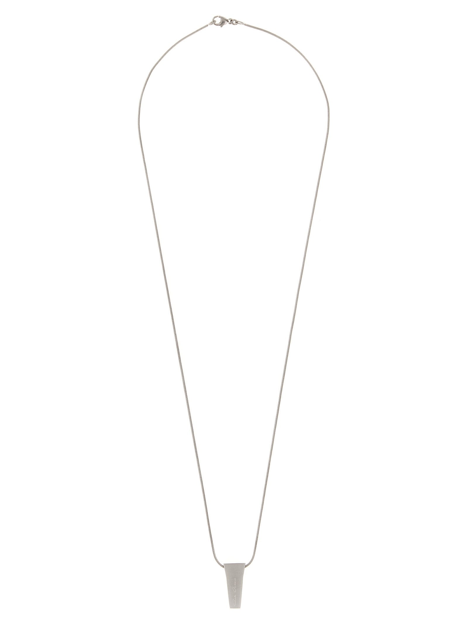 Rick Owens Mini Crystal Trunk Necklace Silver