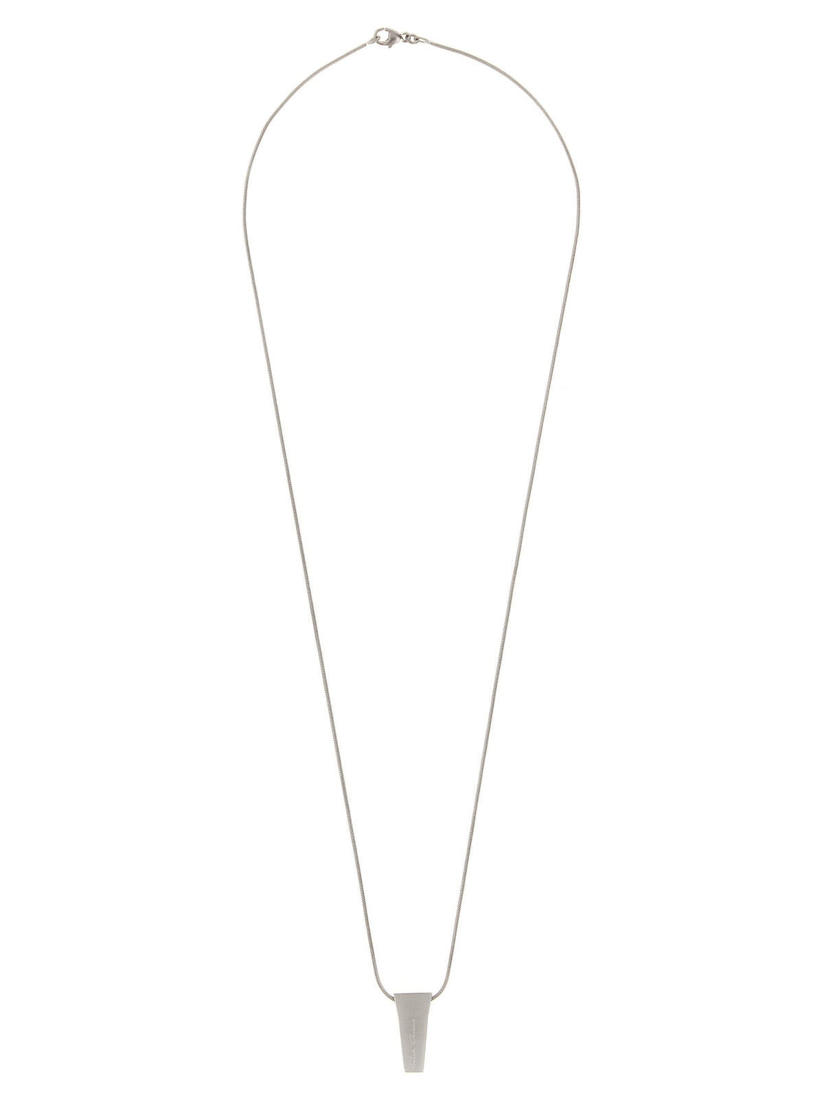 Rick Owens Mini Crystal Trunk Necklace Silver, view 2
