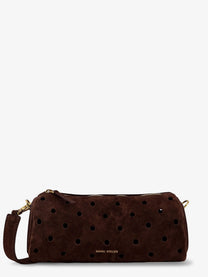 Manu Atelier Women's Mini Cylinder Suede Crossbody Bag Brown
