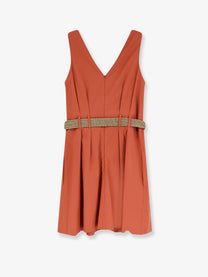 Brunello Cucinelli Women's Texture Twill Dress Orange