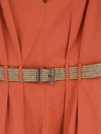 Brunello Cucinelli Women's Texture Twill Dress Orange