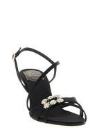 Roger Vivier Mini Flower Strass Sandals Black, view 2