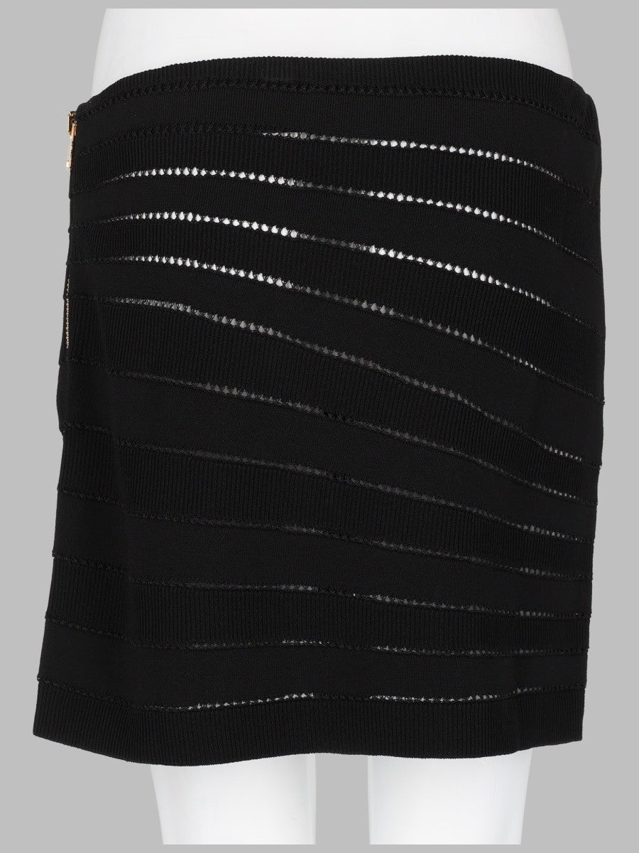 Balmain Women's Mini Gonna in Maglia Flechage Black