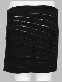 Balmain Women's Mini Gonna in Maglia Flechage Black