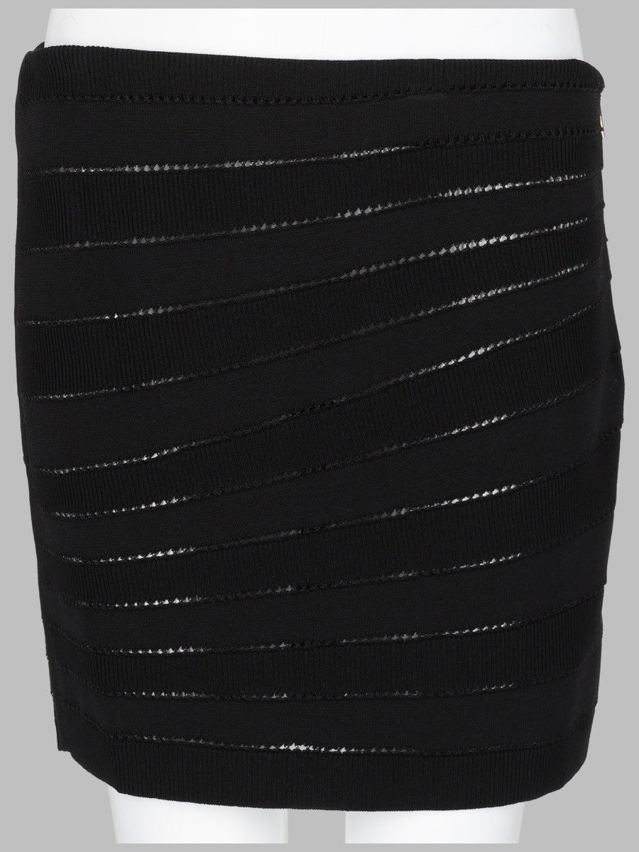Balmain Women's Mini Gonna in Maglia Flechage Black