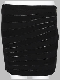 Balmain Women's Mini Gonna in Maglia Flechage Black