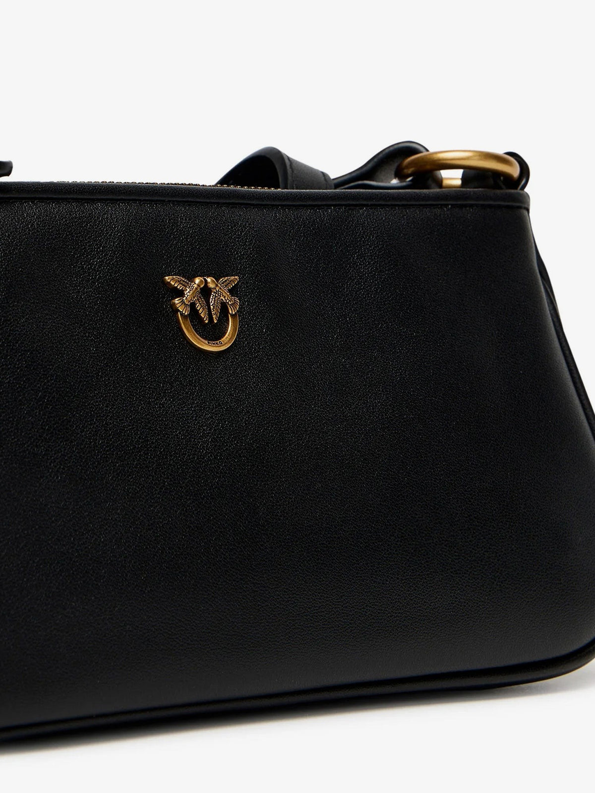 Pinko Women's Mini Half Moon Leather Crossbody Bag Black, view 5