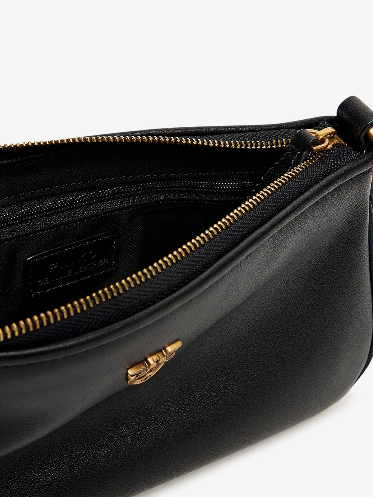 Pinko Women's Mini Half Moon Leather Crossbody Bag Black, view 4