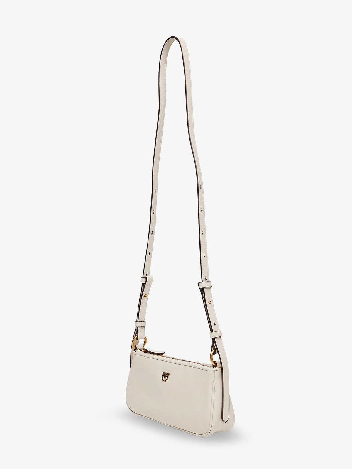 Pinko Women's Mini Half Moon Leather Crossbody Bag White