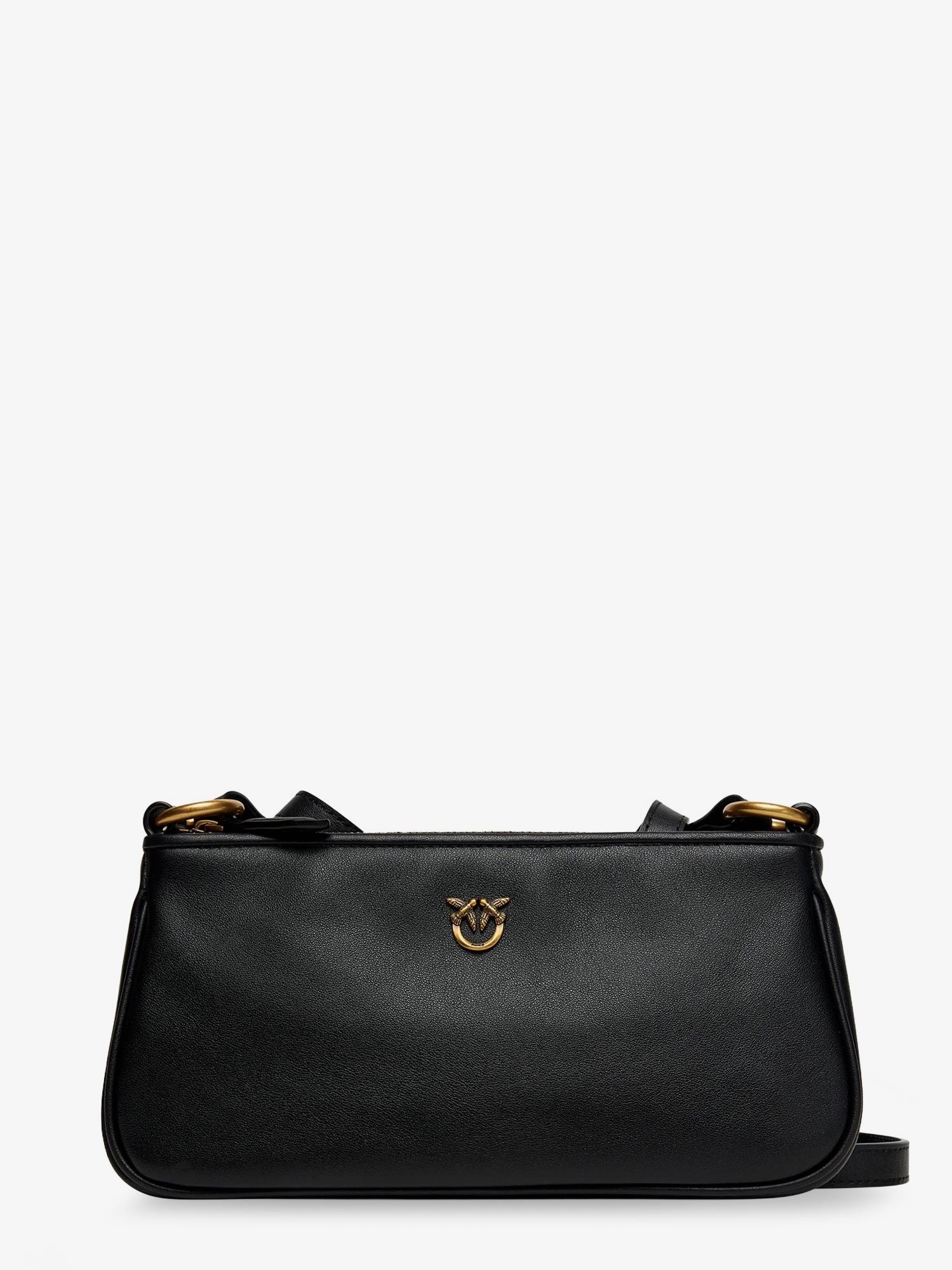 Pinko Women's Mini Half Moon Leather Crossbody Bag Black