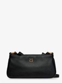 Pinko Women's Mini Half Moon Leather Crossbody Bag Black