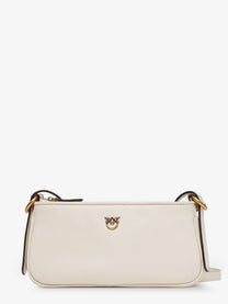 Pinko Women's Mini Half Moon Leather Crossbody Bag White