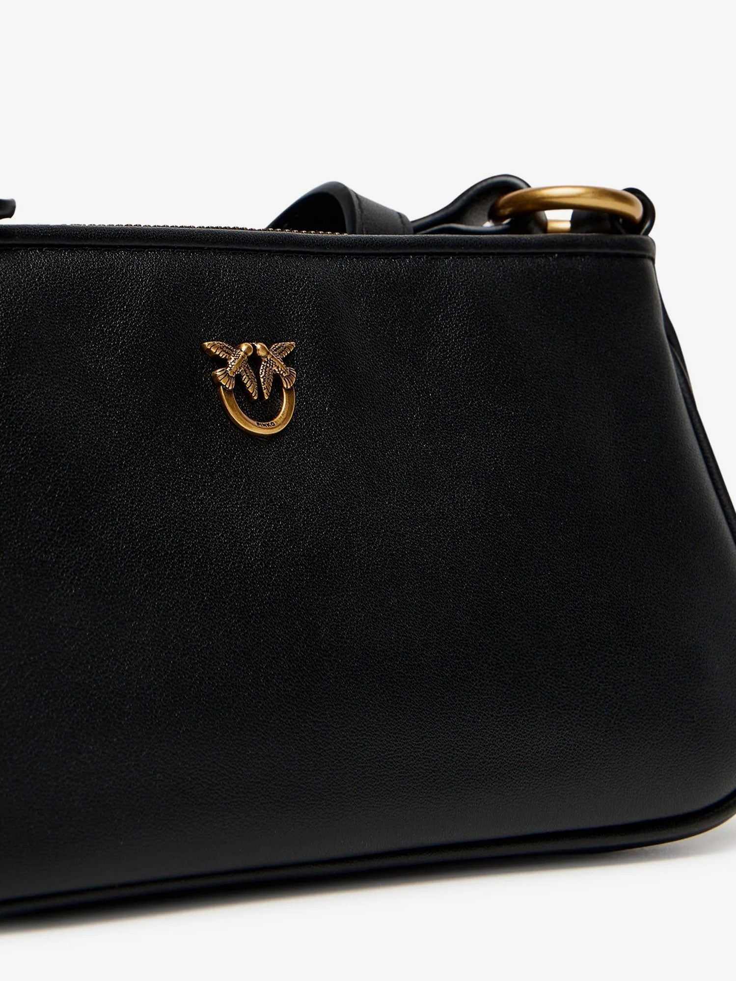 Pinko Women's Mini Half Moon Leather Crossbody Bag Black