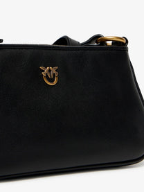 Pinko Women's Mini Half Moon Leather Crossbody Bag Black