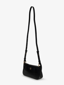 Pinko Women's Mini Half Moon Leather Crossbody Bag Black