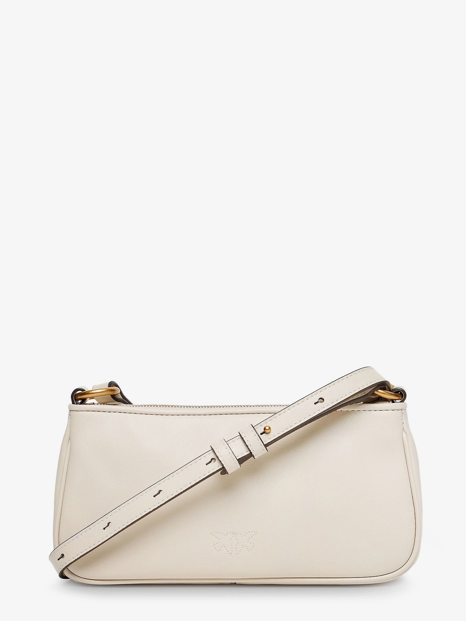 Pinko Women's Mini Half Moon Leather Crossbody Bag White