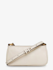 Pinko Women's Mini Half Moon Leather Crossbody Bag White