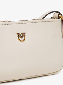 Pinko Women's Mini Half Moon Leather Crossbody Bag White