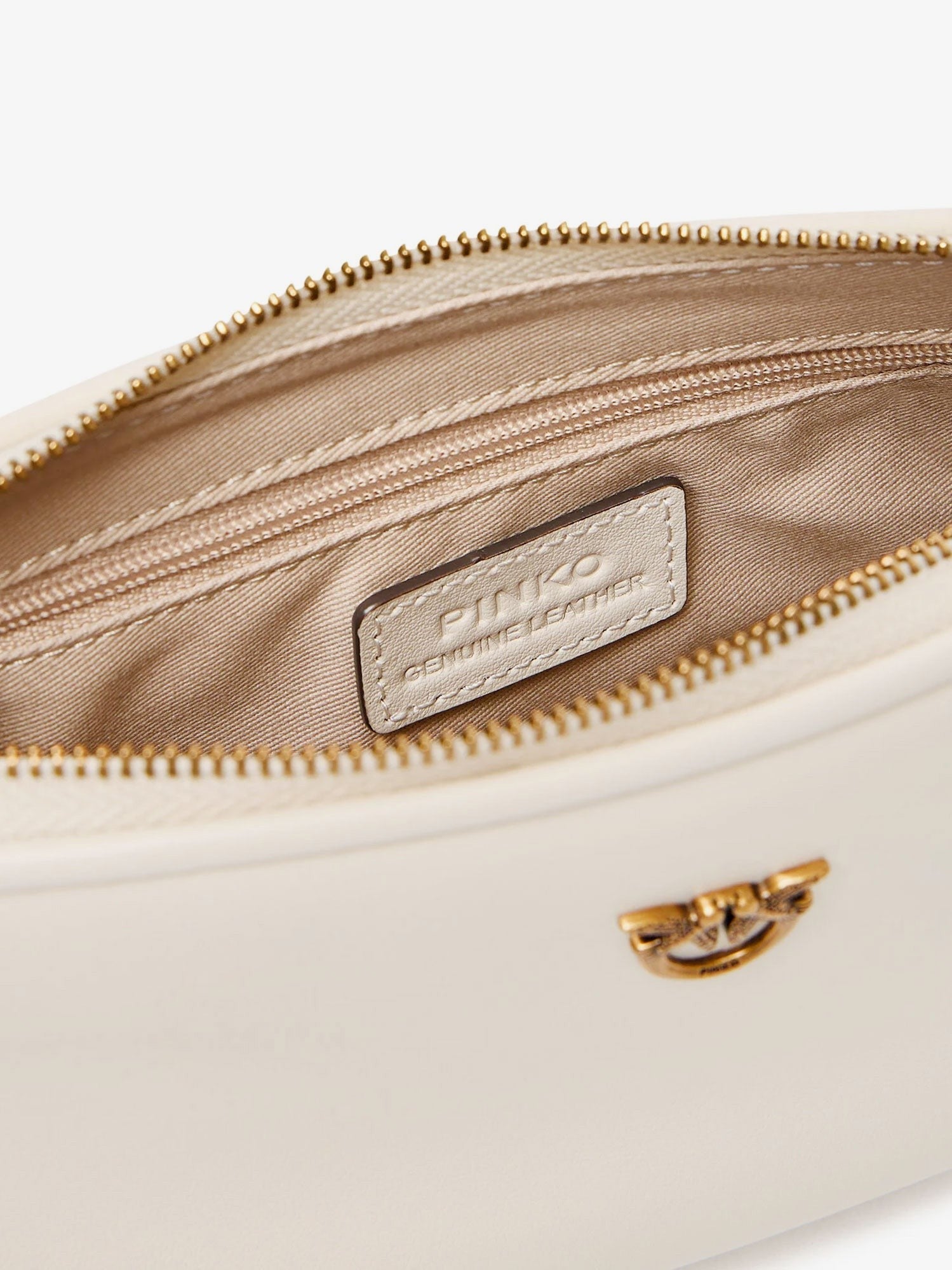 Pinko Women's Mini Half Moon Leather Crossbody Bag White