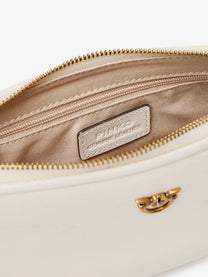 Pinko Women's Mini Half Moon Leather Crossbody Bag White