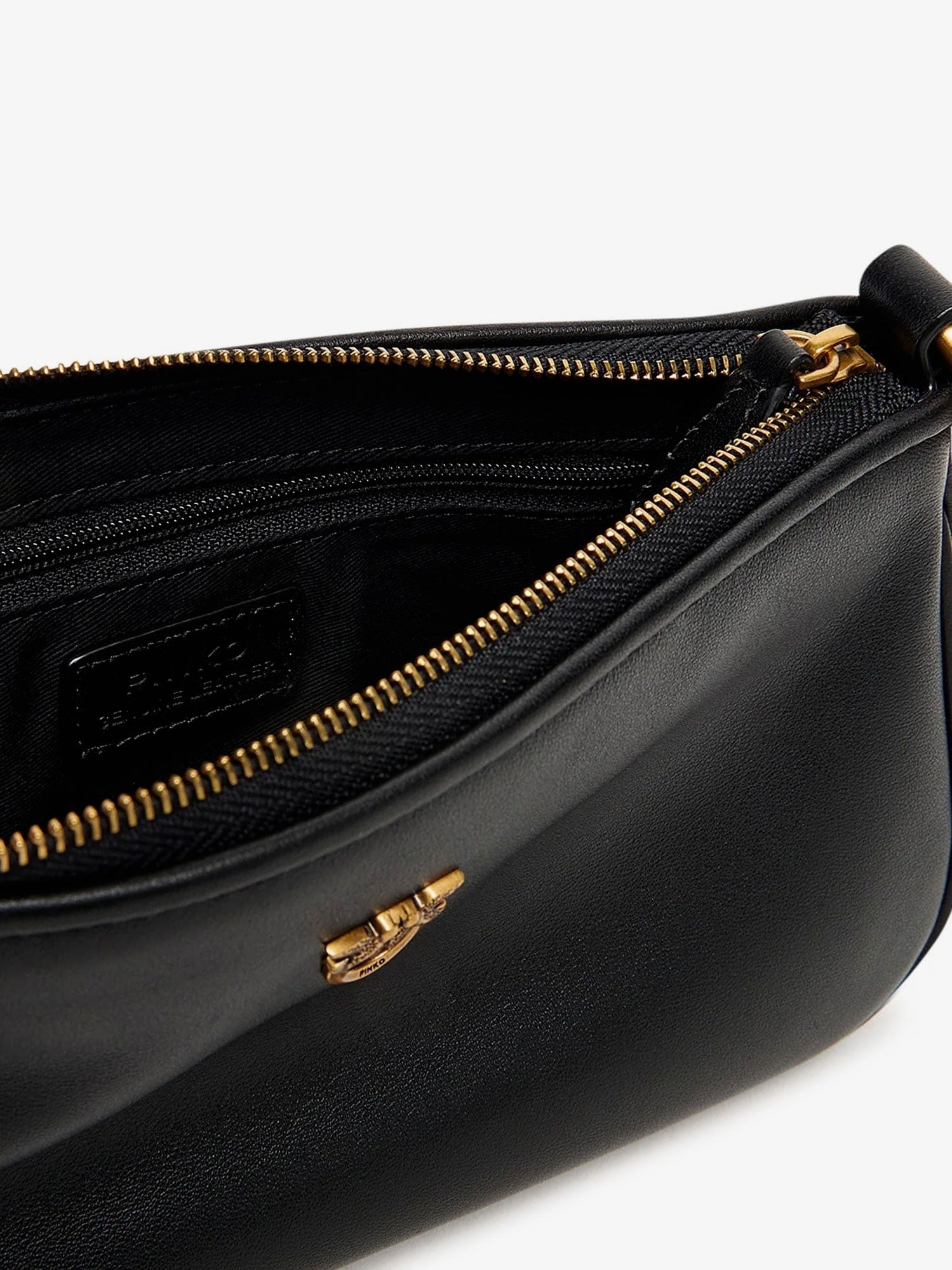 Pinko Women's Mini Half Moon Leather Crossbody Bag Black