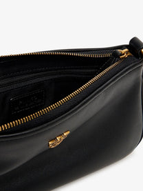 Pinko Women's Mini Half Moon Leather Crossbody Bag Black