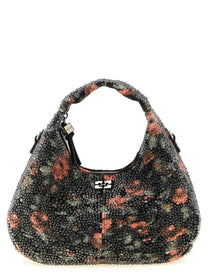 Ganni Mini Hobo Flowers Handbag Gold
