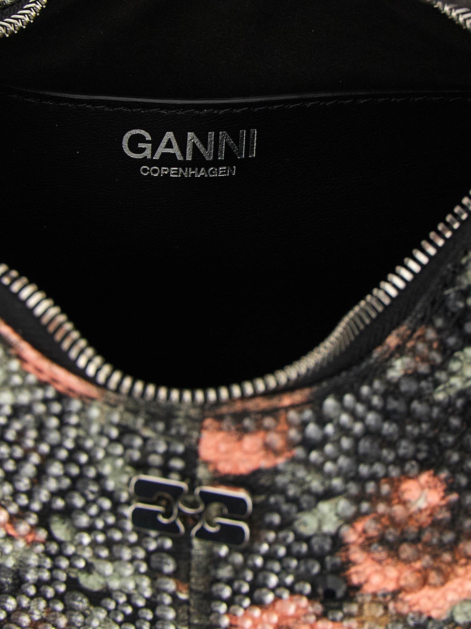 Ganni Mini Hobo Flowers Handbag Gold