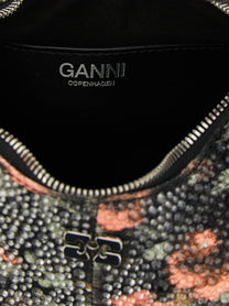 Ganni Mini Hobo Flowers Handbag Gold