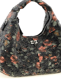 Ganni Mini Hobo Flowers Handbag Gold
