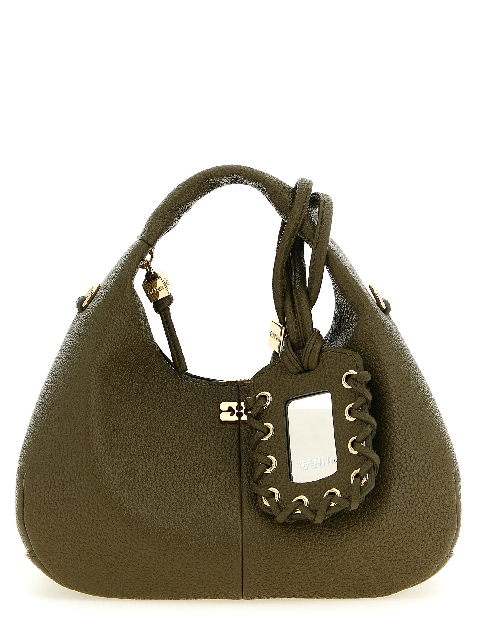 Ganni Mini Hobo Handbag Green