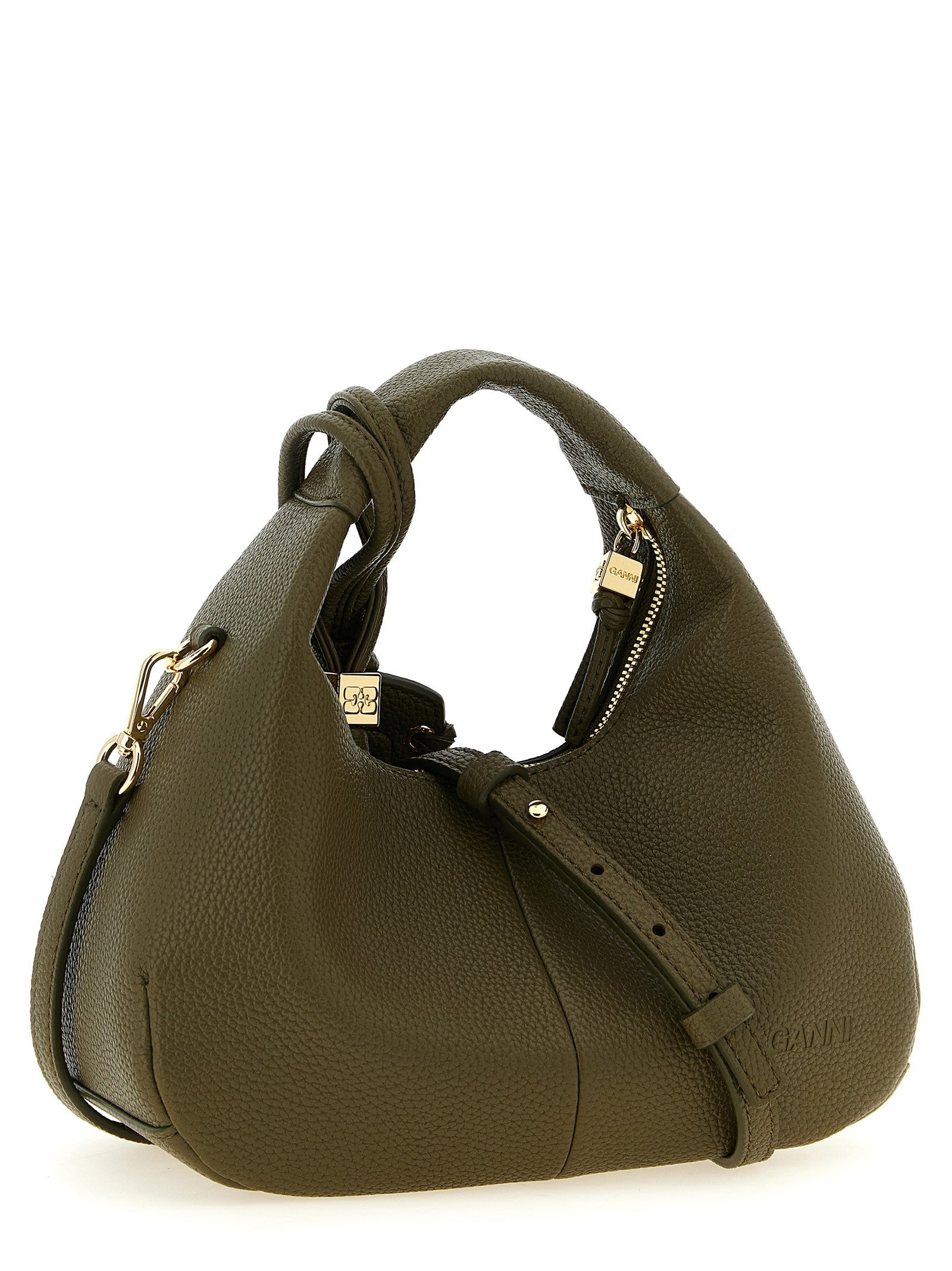 Ganni Mini Hobo Handbag Green