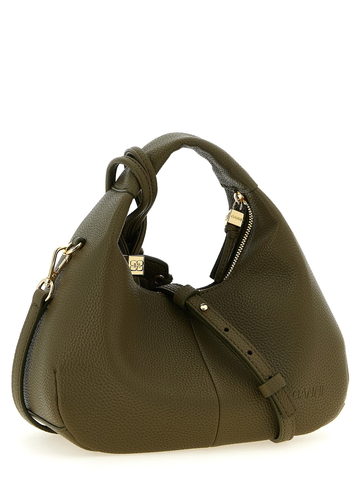Ganni Mini Hobo Handbag Green, view 2